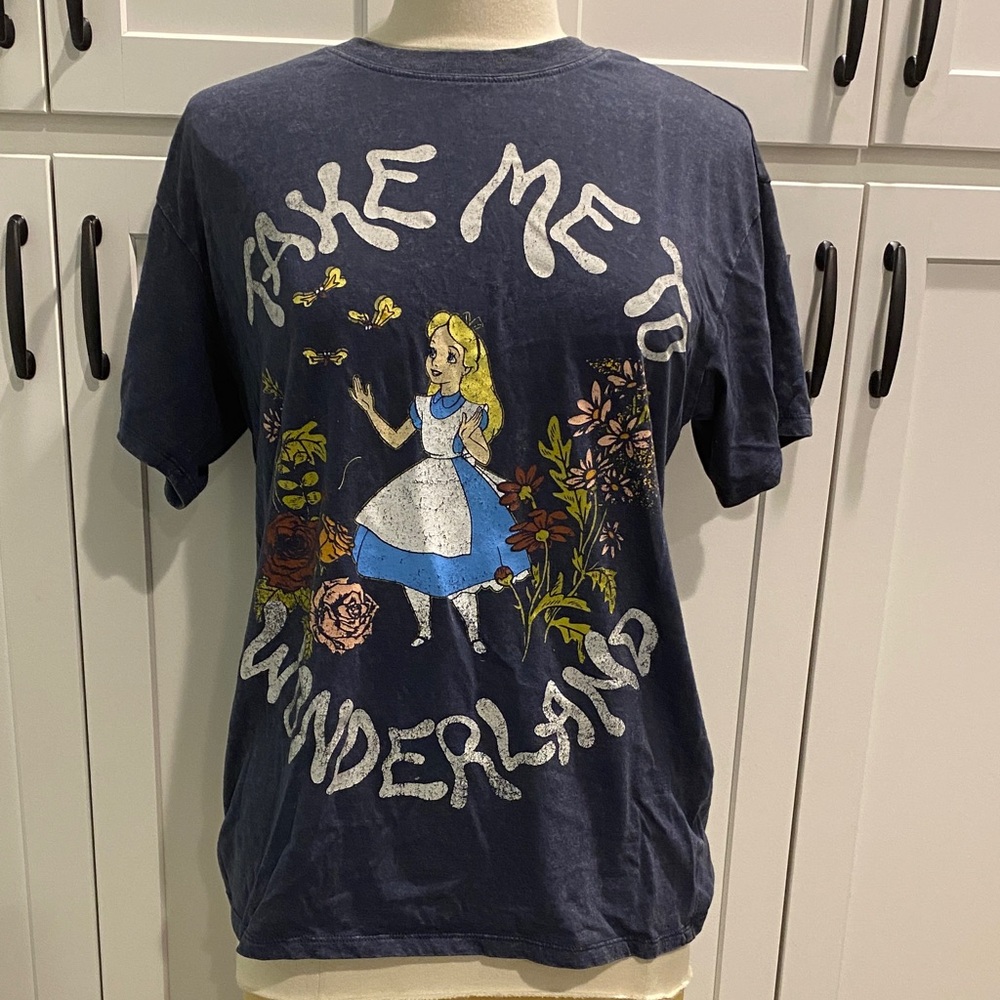 Disney Dark Blue Wonderland Short Sleeve Tee
